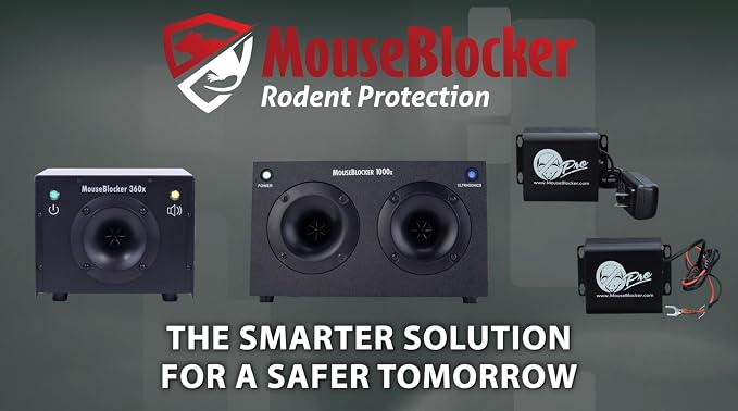 MouseBlocker 1000x Plug-in Rodent Deterrent for Garages & Buildings