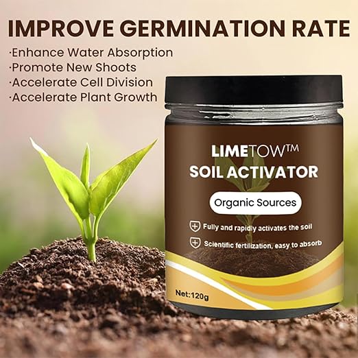LIMETOW Premium Soil Activated Treasure - Organic Soil Activator & Plant Fertilizer for Raised Garden Beds, Potting Mix, and Seedling Compost (3Bottle)