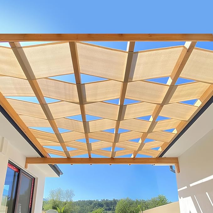 Shade&Beyond Customized Size Shade Strip for Pergola, Sun Shade Sail 95% UV Protection Shade Cover Replacement Fabric for Outdoor Gazebo Patio Deck Yard