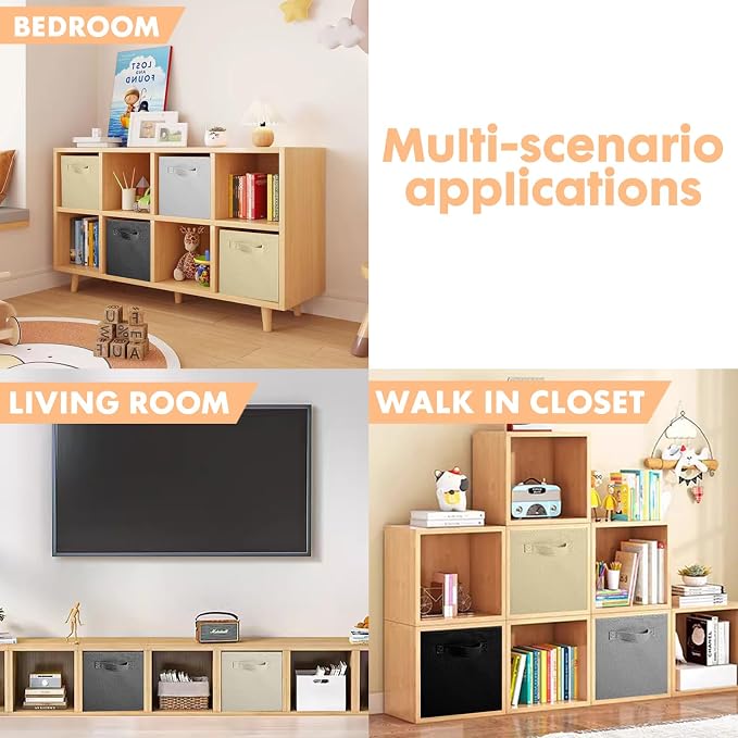 ShellKingdom Storage Bins, Foldable Fabric Storage Cubes And Cloth Storage