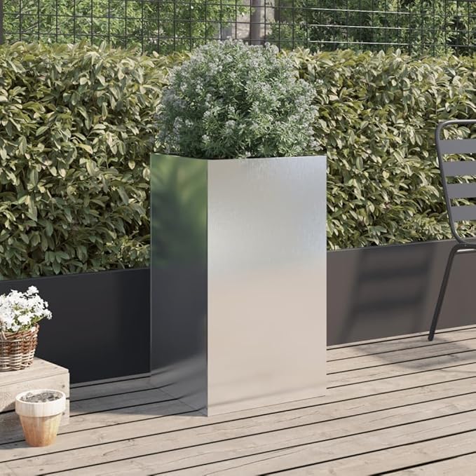 Stainless Steel Planter Modern Medium Durable Indoor Outdoor Plant Pot with Sleek Polished Finish 4 Pieces for Garden Balcony Decor