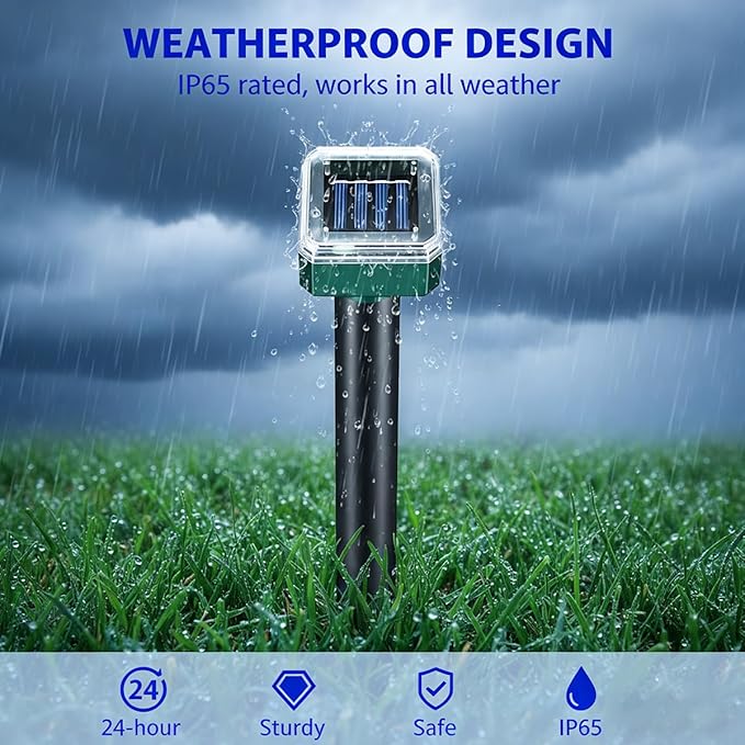 Mole Repellent 10 Packs Solar PoweredSnake Repellent Ultrasonic Vole Snake Repeller for Lawns and Yards Waterproof Outdoor Gopher Repeller Effective for Garden