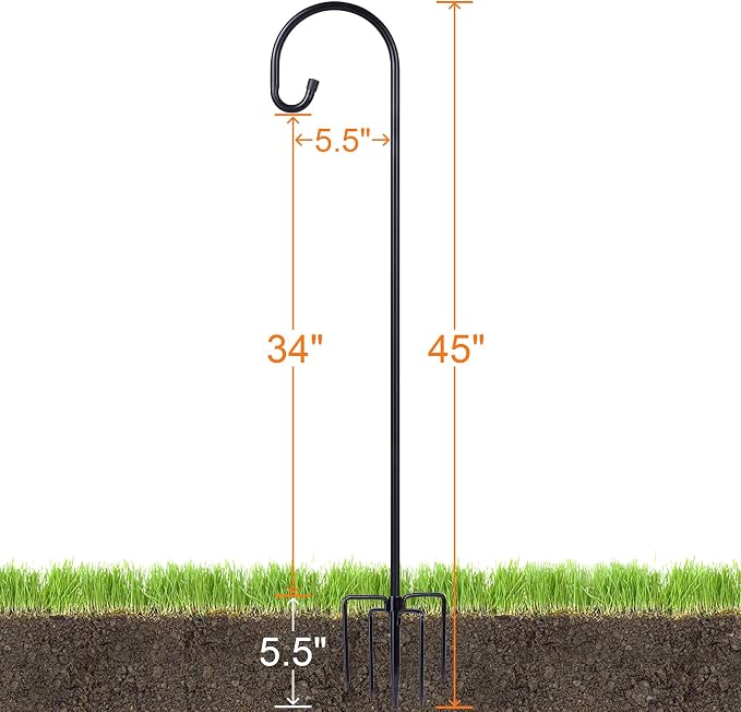 Ottsuls Shepherd-Hooks Adjustable for Bird-Feeder Lantern Plant-Hook Garden-Stake - Plant Stand Hanger for Outdoor Flower Basket, Bird Feeder Hanger Weddings Décor