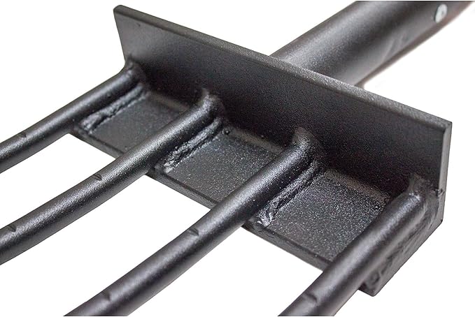 Bully Tools 4 Tines Spading Fork - Heavy Duty Garden Fork with Fiberglass Handle and Poly D-Grip Handle for Digging, Turning Soil, Compost Aeration, Root Crop Harvesting, Durable Steel Tines - 44-Inch