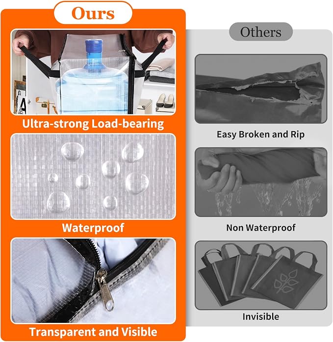 TasticTotes 8 Pack Clear Storage Bags for Comforter, 90L Long