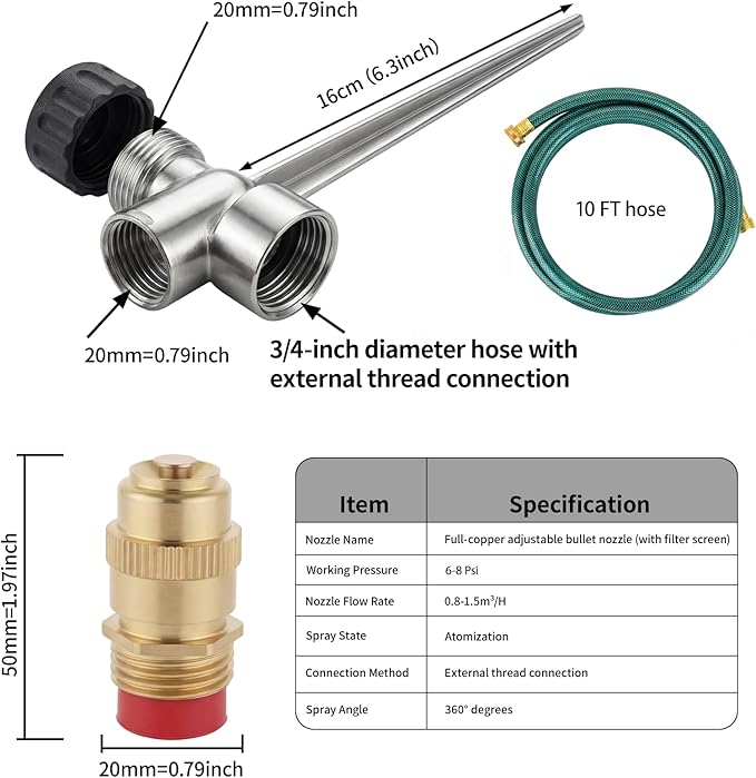 Lawn Sprinkler with Hose for Yard, 2 Pack Coverage Metal Water Sprinklers with Adjustable Brass Nozzle 10 FT Garden Hose Set for Yards Garden Vegetable Small/Medium Lawn Irrigation