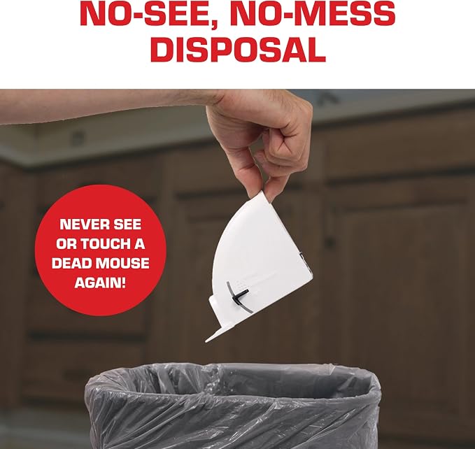 Tomcat Kill & Contain Mouse Trap, 2 Traps | Indoor Traps for Mice - No See, No Mess Disposal