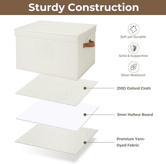 StorageWorks Fabric Storage Bins with Lids, Closet Storage Bins