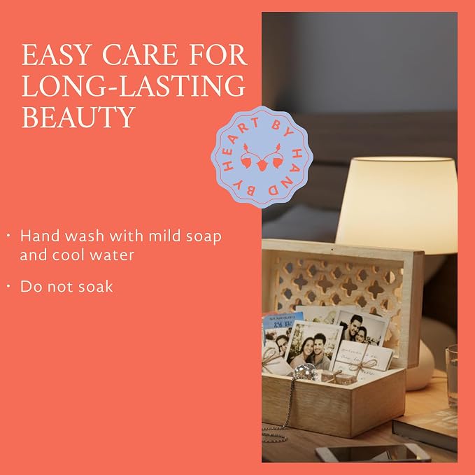Mela Artisans Trellis Mango Wood Storage Box - Whitewash, 7.5x4.5 in | Hand-carved wooden jewelry box designed for keeping family keepsakes, daily accessories and premium home decor accents.