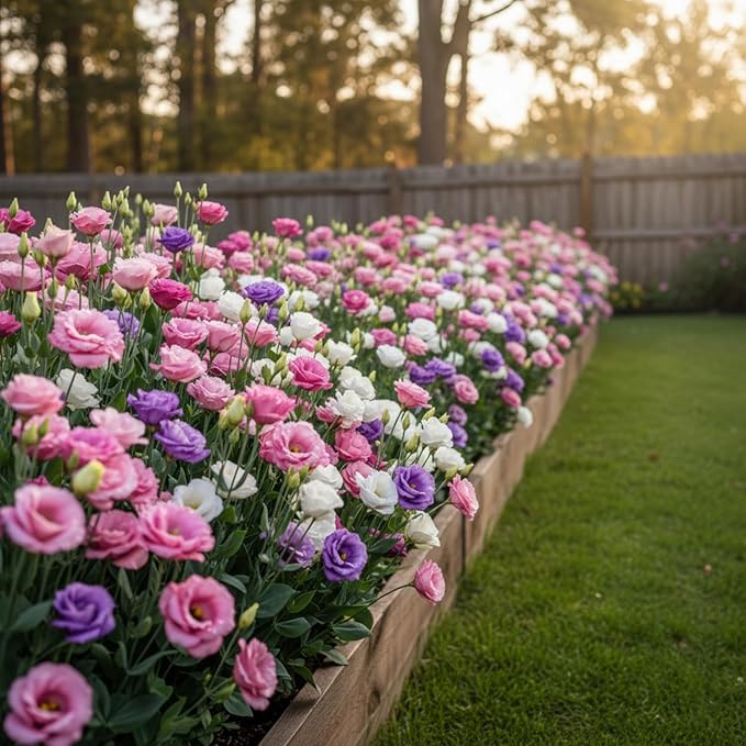 1000 Lisianthus Seeds for Planting, Mixed Color Eustoma Flower Seeds, Thornless Rose Seed, Non-GMO Eustoma Grandiflorum Perennial Garden Indoor Blooms