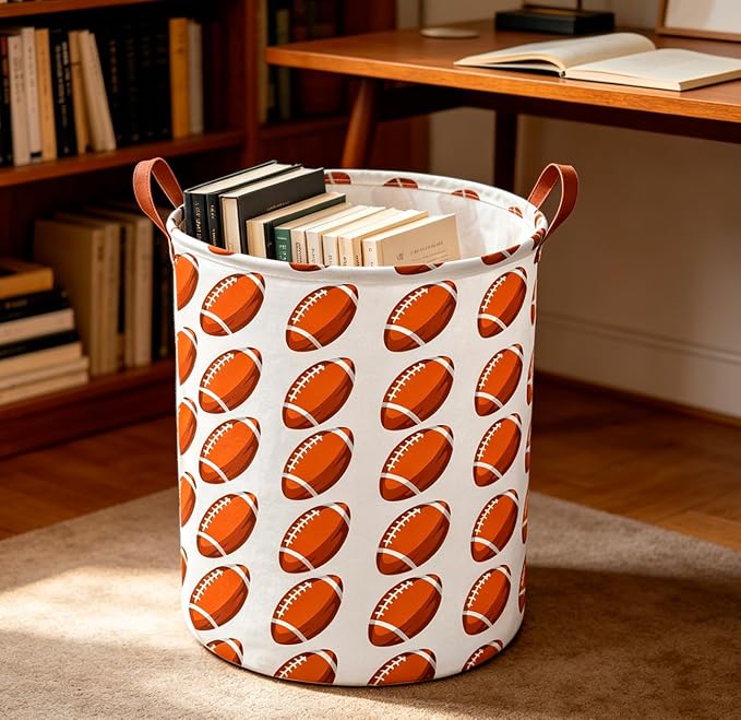 CLOCOR Laundry Basket,Waterproof Laundry Hamper,Room Decor,Gift Basket(Rugby)