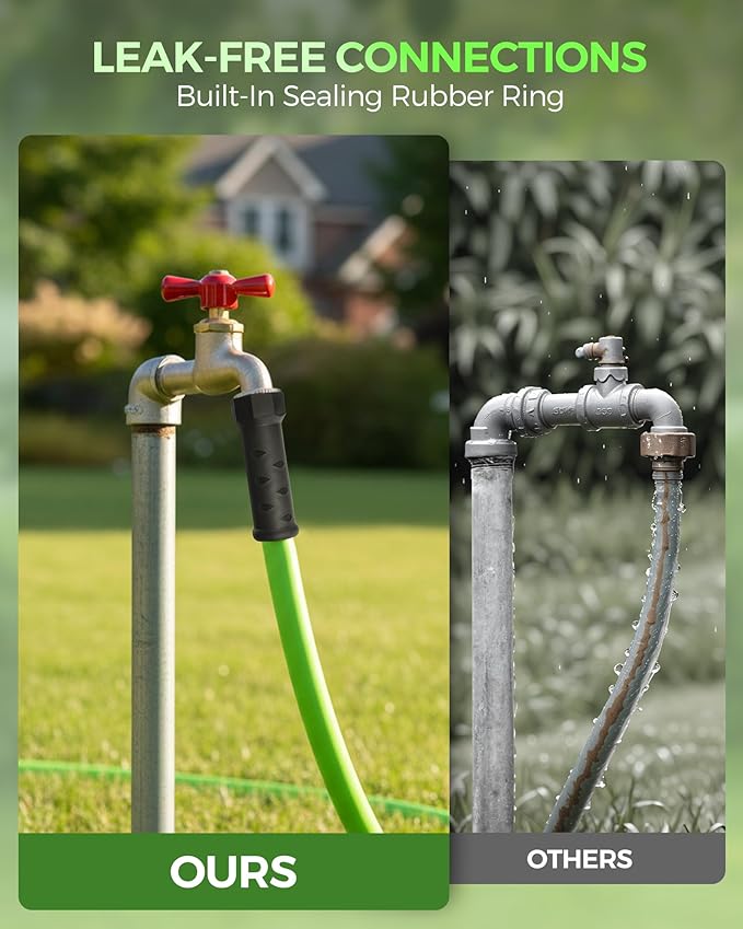 5FT x 5/8″ Garden Hose, Short Flexible Garden Hose with Swivel Handle, All-Weather Outdoor Use, 200 PSI Working, 450 PSI Burst, Lightweight Water Hose 5 Feet for Lawns, Yard, G5GH06