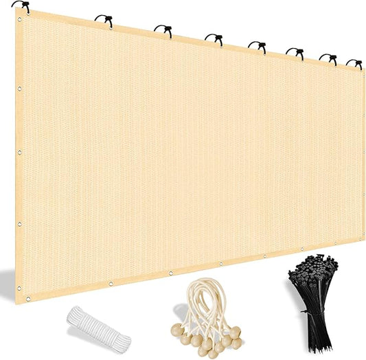 Shade&Beyond 90% Sun Shade Cloth with Grommets, 10' X 14' Pergola Shade Cover Canopy, Mesh Tarp Sun Screens for Patio, Outdoor, Garden, Backyard, Wheat