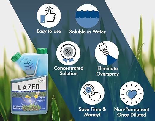 Liquid Harvest Lazer Blue Concentrated Spray Pattern Indicator - 16 Ounces
