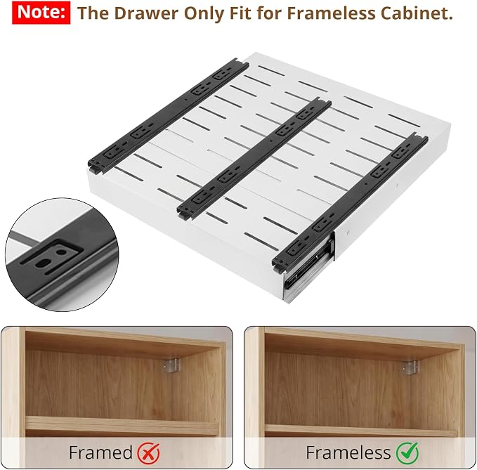 DOMNIU 2 Pack Pull Out Cabinet Organizers Width(12"-19"), Depth(17"-23")