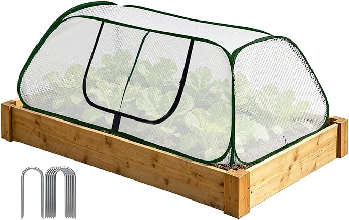 Garden Rows Accelerator Plants Cover-Garden Greenhouse with Roll-up Zipper Door,Thicker PE Cover for Indoor Outdoor Vegetable Fruits Rows - 45" L x 22" W x 16" H (White, 1 Pack)