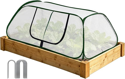 Garden Rows Accelerator Plants Cover-Garden Greenhouse with Roll-up Zipper Door,Thicker PE Cover for Indoor Outdoor Vegetable Fruits Rows - 45" L x 22" W x 16" H (White, 1 Pack)