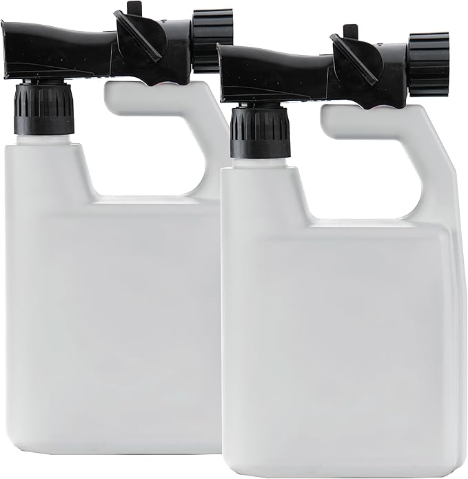Hose-end Sprayer - 80:1 Ratio [2 Pack] - 32oz Re-usable, Multipurpose Lawn & Garden Sprayer for Liquid Fertilizer, Weed Killer, Pest Control, Fungicide, Car Wash Soap, and More
