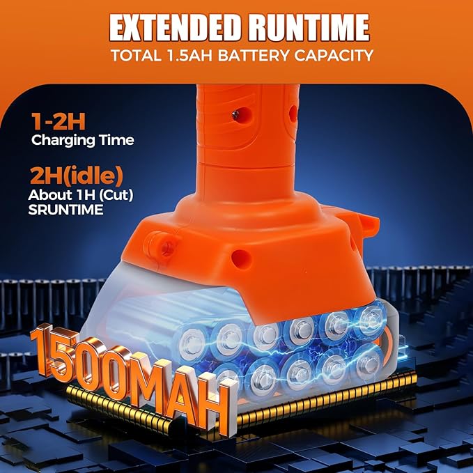 21V Cordless Tiller Cultivator, 235RPM Electric Garden Tiller with 1.5Ah Battery & Charger, 3.94-Inch Tilling Width & Depth Handheld Cultivator for Soil Loosening, Weeding, and Home Gardening