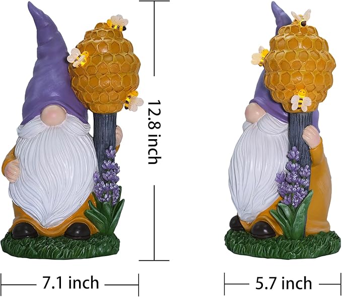 Zayton Solar Garden Outdoor Statues Gnomes Statues Yard Resin Decoration Gift Handmade Housewarming Gift for Patio Yard Lawn Waterproof Cracking