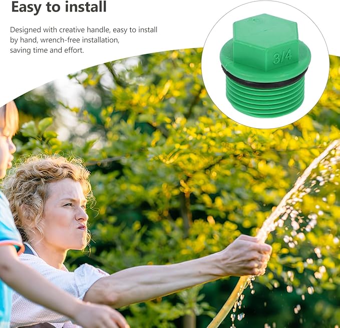 Baluue 10pcs Garden Hose Plugs and Caps, 3/4" Plastic Tubing Stoppers, PPR Material, Prevents Leakage, Ideal for Garden Splitters, Manifolds, Rain Barrels & Winterizing