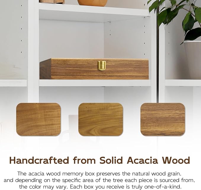 Acacia Wood Keepsake Box, Large Decorative Box, Memories Box with Lids, Wedding Keepsake Box, Jewelry Box, Prayer box, Wooden Gift Box,