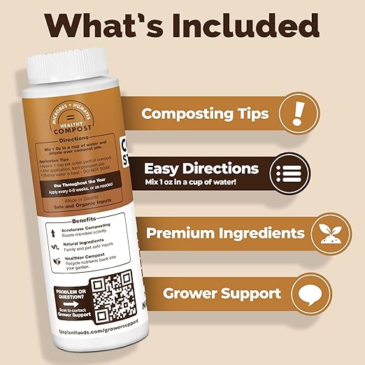 Compost Starter & Compost Accelerator – Liquid Compost Booster for Faster Breakdown & Richer Compost, 32 oz