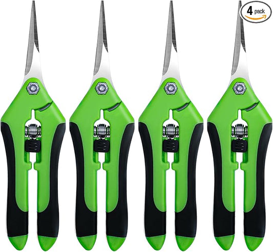 EWPJDK 4 Pack Garden Shears, Stainless Steel Shears Gardening Tools, Scissors, Garden Clippers, Pruning Shears for Gardening Shears & Scissors (Green)