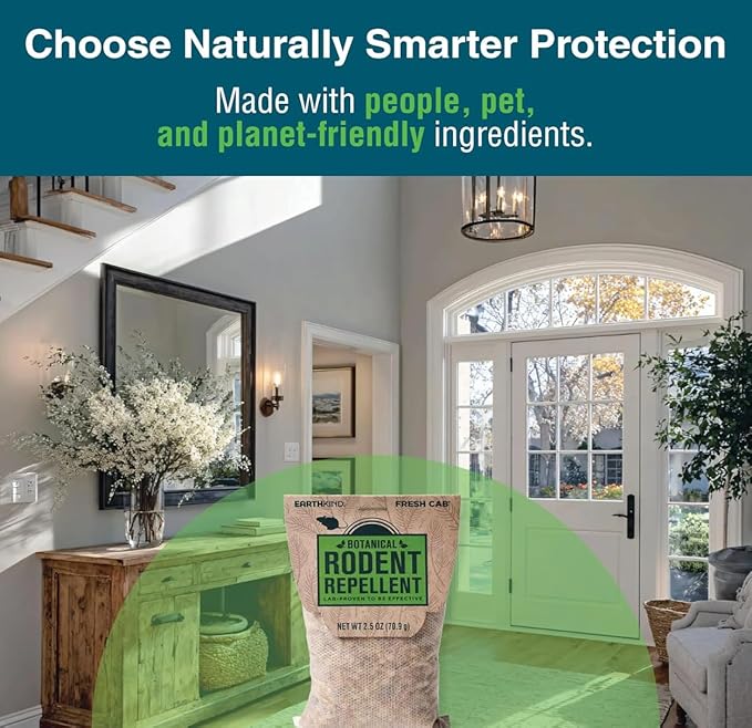 Rodent Repellent; Quickly Repelling Pests from Treated Areas; Preventing Re-Infestation for up To 3 Months; Safe for Children, Pets and the Environment; Non-Toxic; 8-Scent Pouches