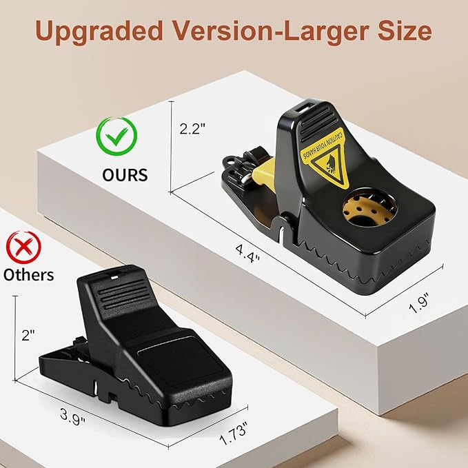 6 Pack Mouse Traps, Small Mouse Trap Indoor for Home, Mice Traps Snap High Sensitive, Easy & Quick-Set Mousetrap, Reusable Rat Trap, Sanitary Pet Safe Rodent Catcher for Outdoor/Garage/Kitchen/Garden