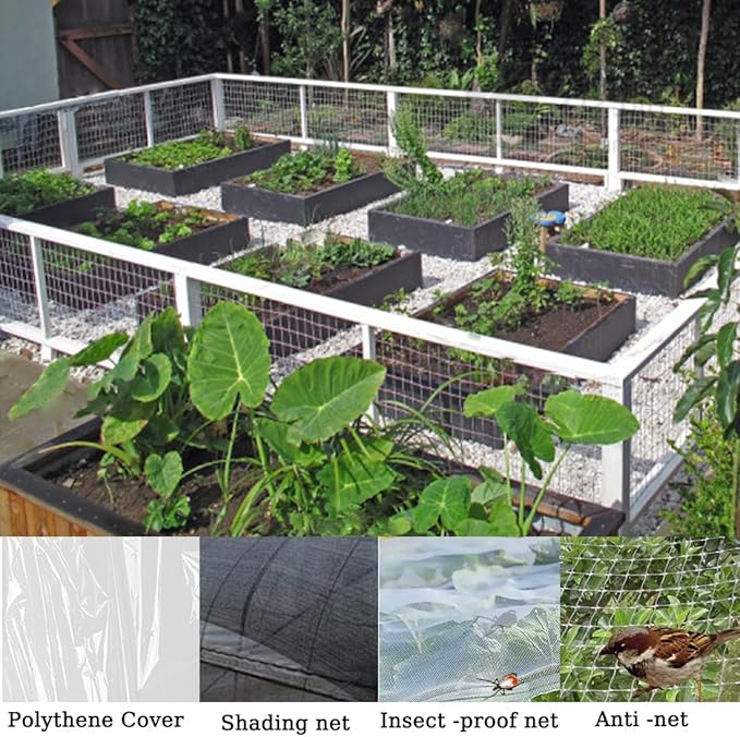 Greenhouse Hoops for Raised Beds,8ft Greenhouse Hoops,Grow Tunnel,6 Sets Garden Hoops Rustproof Plastic Coated Steel Support Frame Hoops for Raised Beds, Garden Tunnel Row Cover Hoops Kit