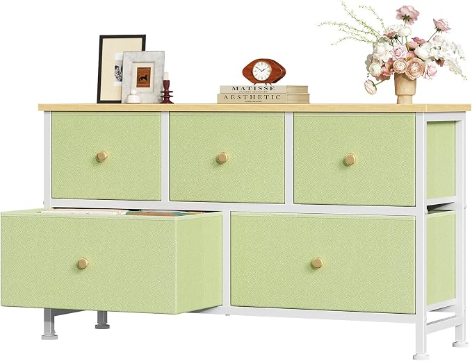 OLIXIS 5 Drawer Dresser for Bedroom, Storage Organizer Unit for Closet
