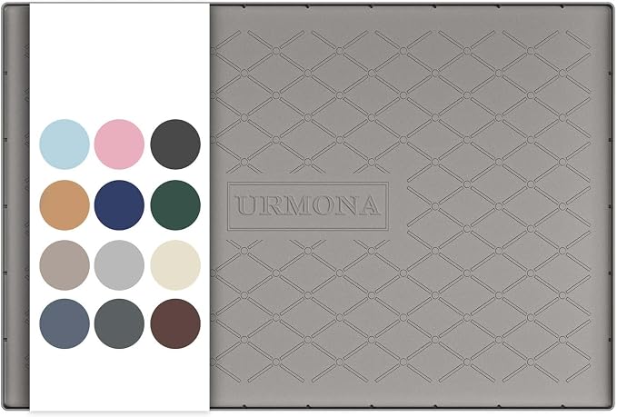URMONA Under Sink Mat 31 x 22 in, Waterproof Silicone Cabinet Protector