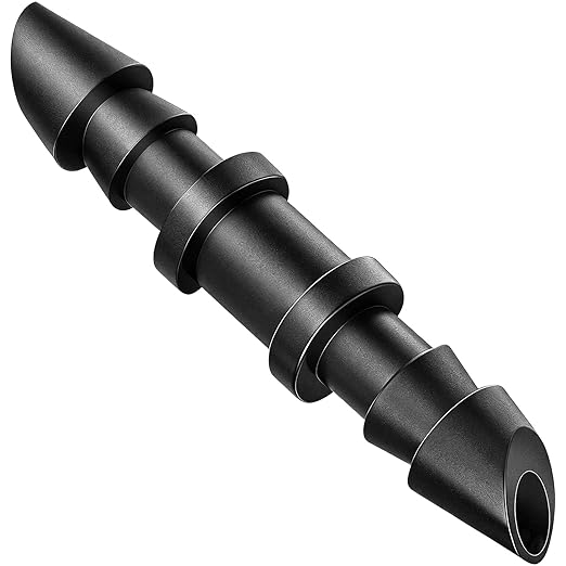 100 Pack Drip Irrigation 1/4" Barbed Coupling Fittings, Drip Line Barbed Coupler Connectors for 1/4 Inch Irrigation Tubing Micro Irrigation Connection Parts for Garden Sprinkler Systems