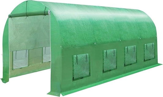 Strong Camel Greenhouse Replacement Covering for Outdoor Larger Hot Garden House, Support Arch Frame Climbing Plants/Flowers/Vegetables (16' X 7' X 7', Cover)