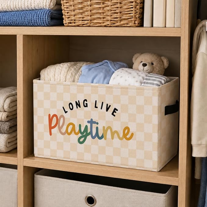 Collapsible Storage Bin for Toy Basket and Closet Use