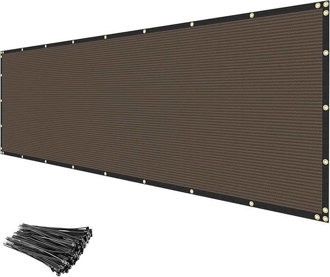 Privacy Fence Screen 5' x 163 Fencing Cover Heavy Duty Mesh Windscreen Cloth for Outdoor Garden Patio Backyard Chain Link Fence Brown