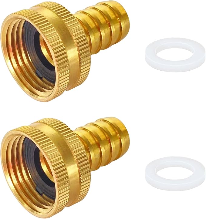 YOUHO Garden Hose Adapter 4PCS 1/2" Drip Irrigation Tubing to Faucet - Reusable Connector Fittings for Most Rain Bird, Orbit, Dig, Toro 1/2 Tubing x 3/4 FGHT Garden Extension Repair Fitting