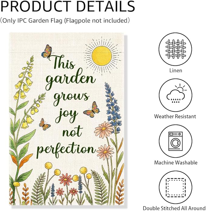 Garden Flag, Funny Welcome Yard Flag for Outside, Religious Garden Gifts, Christian Yard Sign Home Décor, Christian Bible Musical Notes Flag (Beige2)