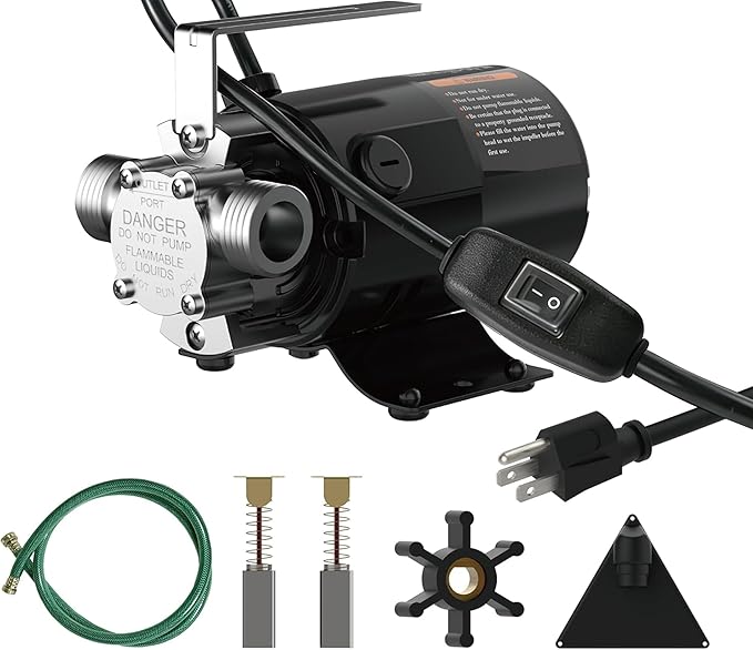 Water Transfer Pump With ON/OFF Switch, 120V Water Pump 330 GPH Utility Pump, 1/10 HP Electric Water Pump Rain Barrel Garden Hose Pump for Water Transferring from Ponds, Pools, Aquariums, Hot Tubs