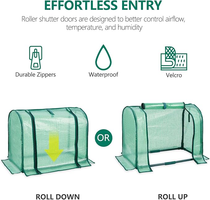 Mini Greenhouse Indoor, Tabletop Garden Nursery Plant Cover Tent Humidity Domes for Home Gardening Germination and Seedling Propagation, 23x12x16.5 Inches, Green Cover