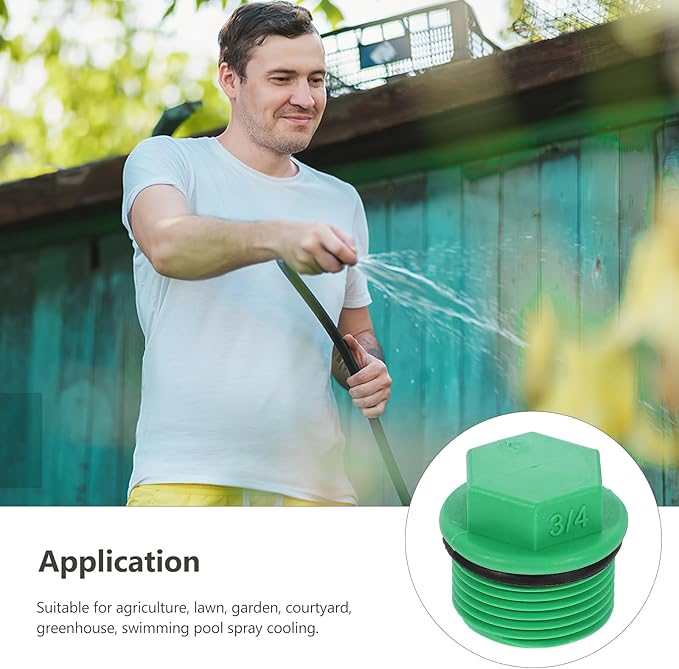 POPETPOP 10 Pieces 3/4 Garden Hose Caps and Plugs, Male Thread Pipe Plug End Cap, PPR Material Garden Irrigation Tubing Stopper Drain for Splitters, Manifolds, Rain Barrels - Prevents Leakage