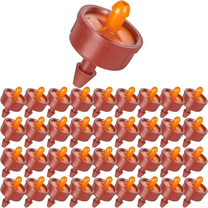 200Pcs 3 GPH Pressure Compensating Irrigation Drippers, Watering Spot GPH Dripper Drip Emitters Heads Constant Flow Outlet Heads for 1/4 Inch Irrigation Tubing for Garden Irrigation System