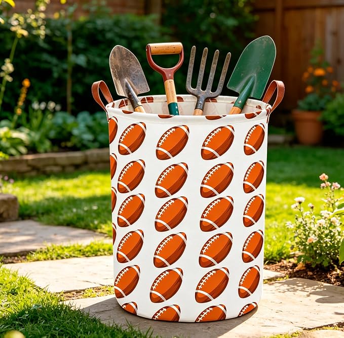 CLOCOR Laundry Basket,Waterproof Laundry Hamper,Room Decor,Gift Basket(Rugby)