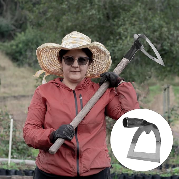 Uonlytech Hollow Garden Hoe Heavy Duty Steel Weeding Tool 8.38X6.69X4.80In for Backyard Farming Soil Loosening Planting and Tillage