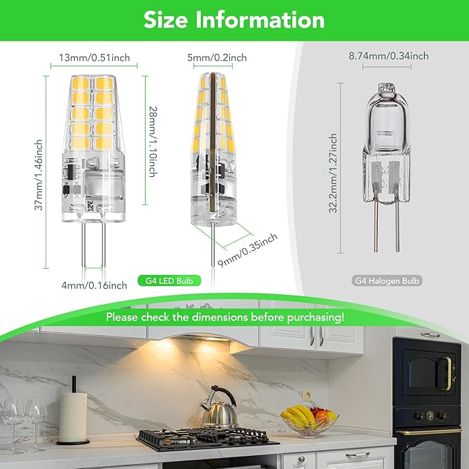 BUBO 5 Pack G4 LED Bulb 2W Equivalent 30W 3000K Warm White 250 Lumens 360°Beam Angle, T3 Halogen Bulb Replacement Landscape Bulbs, AC/DC 12V Led Lights G4 Bi-Pin Base for Outdoor Landscape Lighting