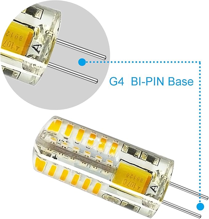 RAYHOO 10pcs G4 LED Bulbs JC Bi-Pin Base Light Bulbs 3W AC/DC 12V 20W-30W T3 Halogen Bulb Replacement Landscape Bulbs(Warm White 3000K)