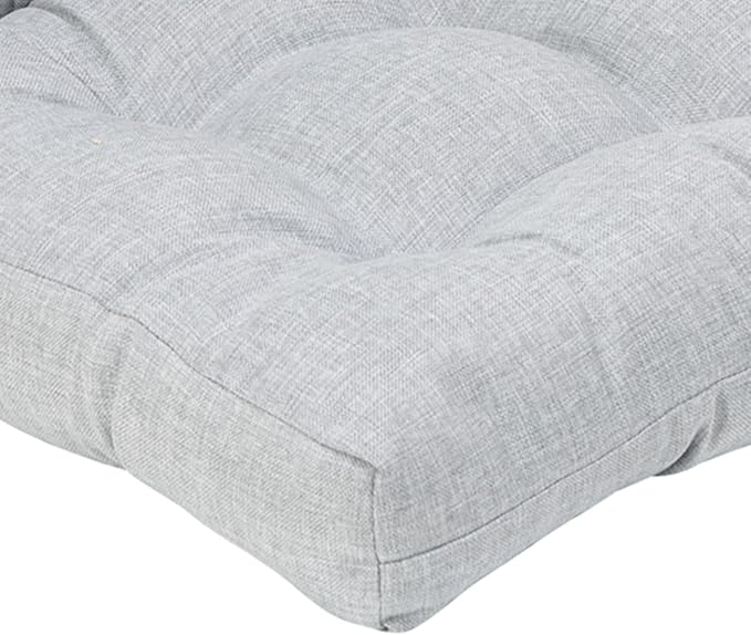 QILLOWAY Outdoor Chair Cushion for Patio Furniture, Waterproof Patio Cushions with Ties, Fade Resistant Replacement Pads for Outdoor Rocking Chairs,Silver,Grey