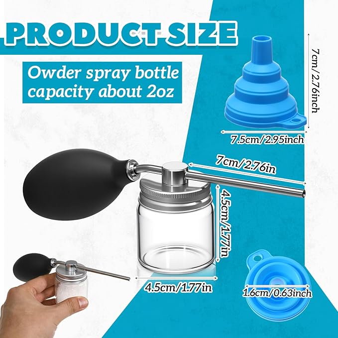 Patelai Diatomaceous Earth Powder Duster, Food Grade Bulb Applicator, Garden Dispenser Sprayer, 2 oz Home Powder Tool for Indoor and Outdoor Use