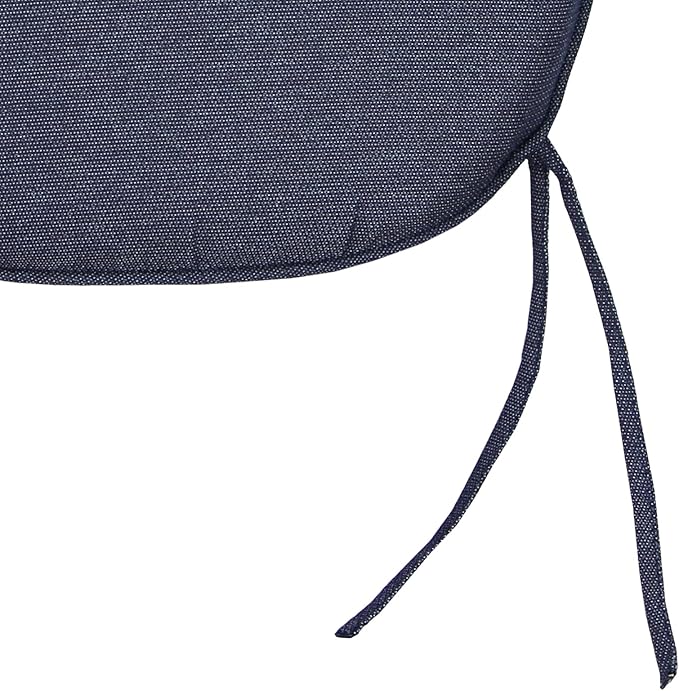 SleepMan Outdoor 17"x16" Chair Cushions with Ties Set of 8, Water Resistant All Weather U-Shape Seat Pads for Patio Garden Furniture Indoor Fade Resistant Patio Cushions (Blue Grey)